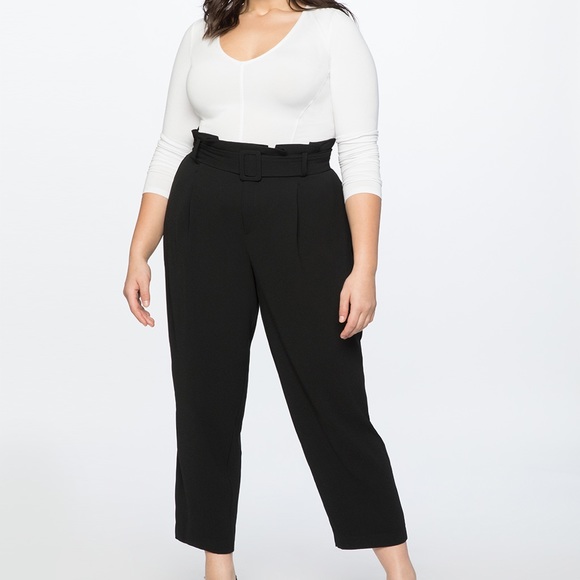 high waisted paperbag trousers plus size